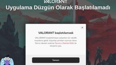Valorant Uygulama Düzgün Olarak Başlatılamadı Hatası